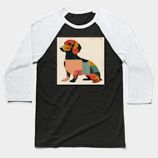 70s Dachshund Vibes: Pastel Pup Parade Baseball T-Shirt